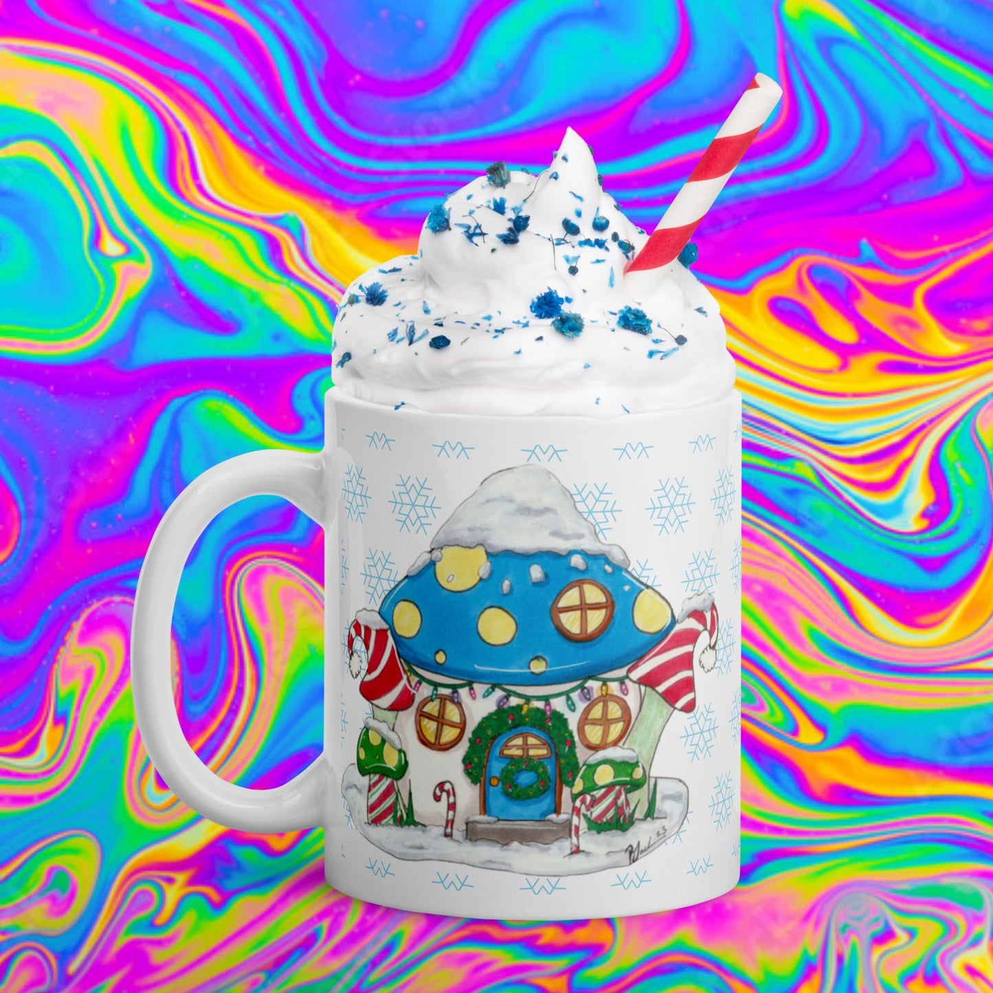 Mushroom Christmas mug