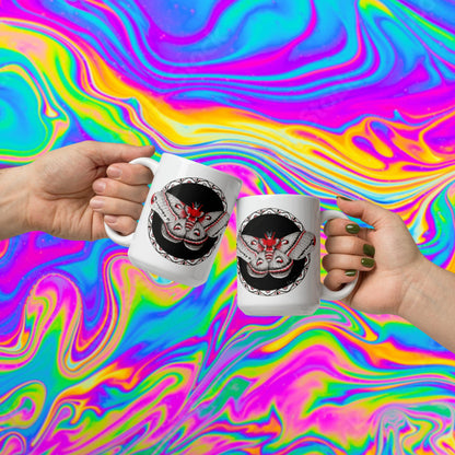 Red Moth glossy mug