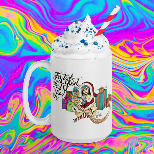 naughty list White glossy mug