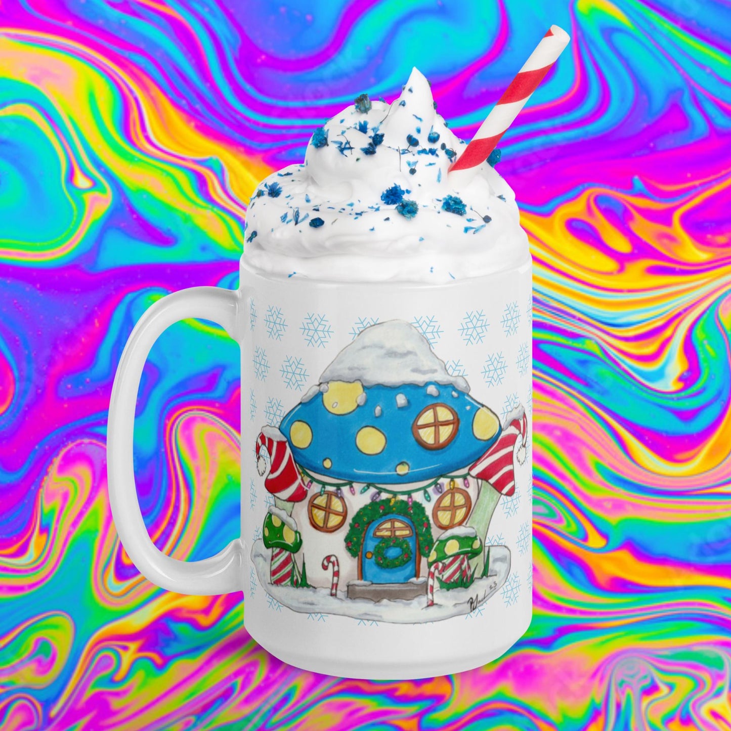 Mushroom Christmas mug