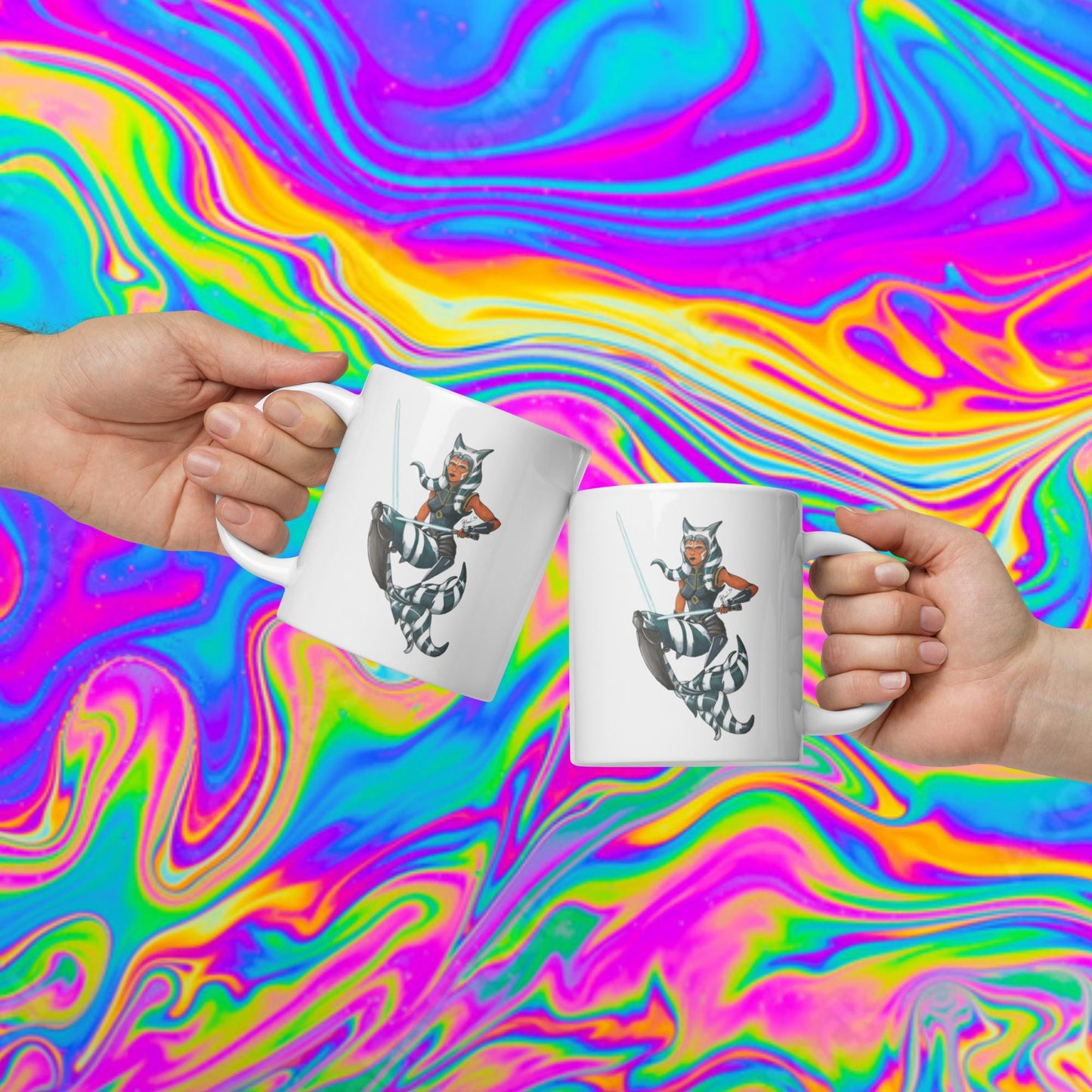 Ahsoka mermaid White glossy mug